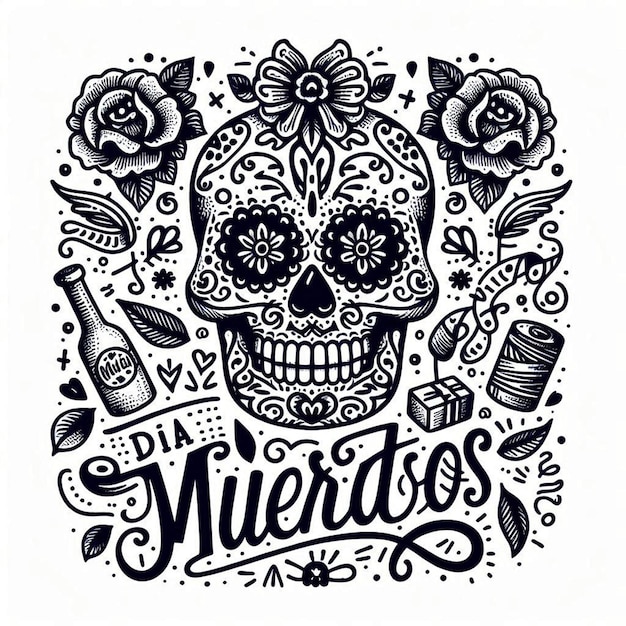 Photo dia de muertos letter text and animation