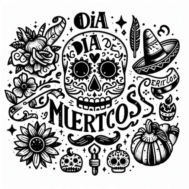 Dia de Muertos letter text and animation