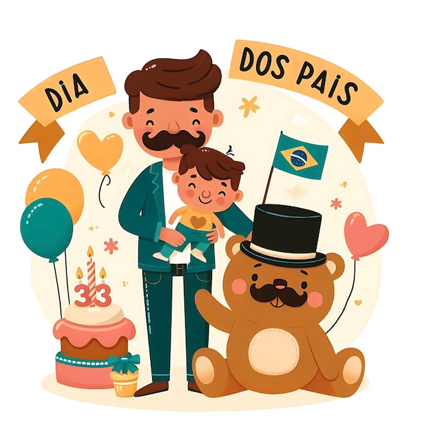 Photo dia dos pais a man holding a baby and a cake with the words quot do not enter quot on it