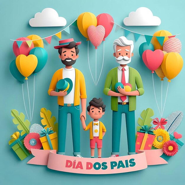 dia dos pais a poster of a man and a child holding a sign that says quot do not do not do it quot