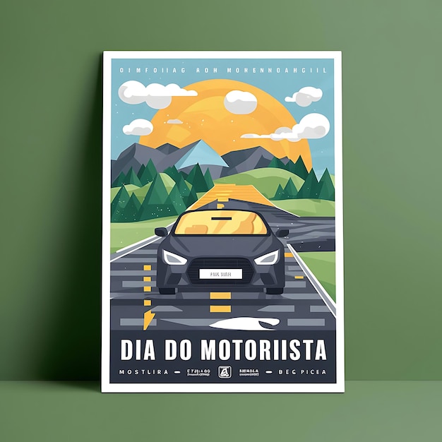 Dia do motorista poster template ai generative