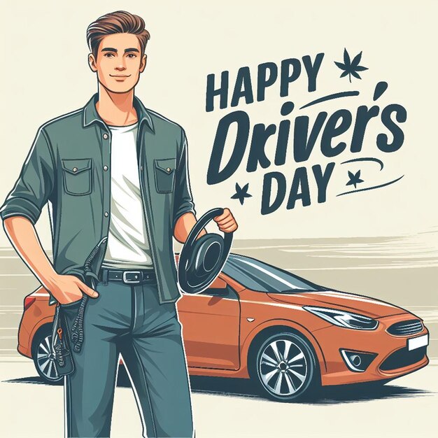 Dia do MotoristaDrivers Day celebration illustration