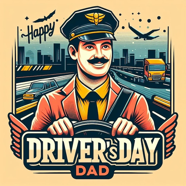 Dia do MotoristaDrivers Day celebration illustration