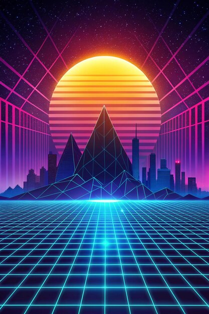 Photo diagonal new wave cyberpunk background