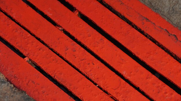 Diagonal red lines on the floor