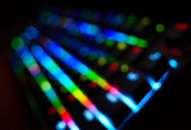 Diagonal rgb keyboard keys bokeh background hd