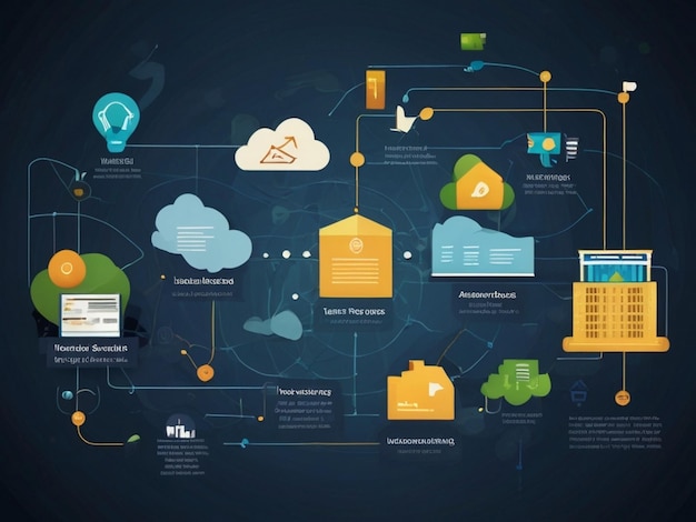 Photo a diagram of a cloud and a diagram of a business card