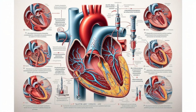 Photo a diagram of the heart and the human heart