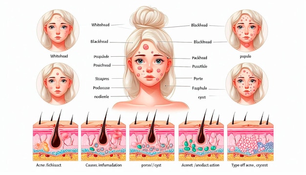 a diagram of the human face and body parts