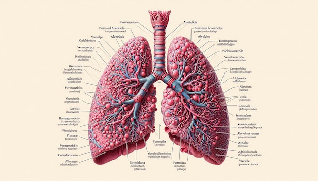 Photo a diagram of the human heart and lungs