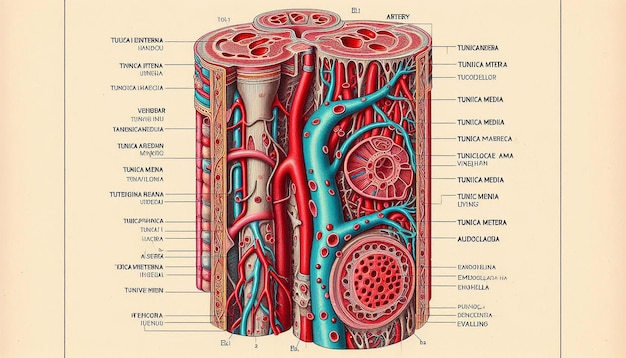 Photo a diagram of a human heart with the diagram of blood and blood