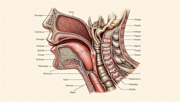 Photo a diagram of the mouth and mouth