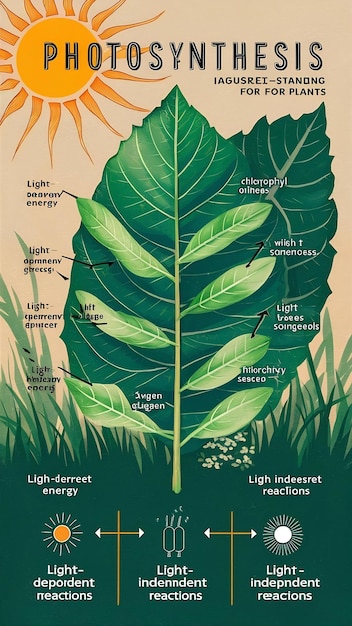 Photo diagram of photosynthesis for biology and life science education