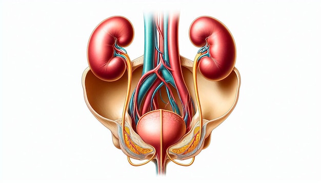 a diagram of a red and yellow organ