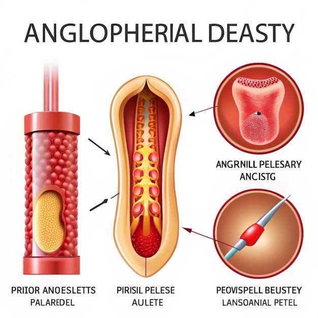 Photo diagram showing angioplasty for peripheral artery disease