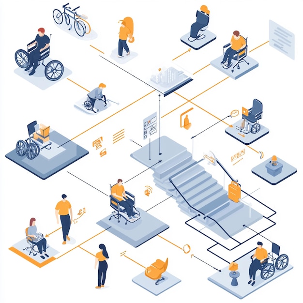 Photo diagram showing compliance with accessibility standards eg wcag