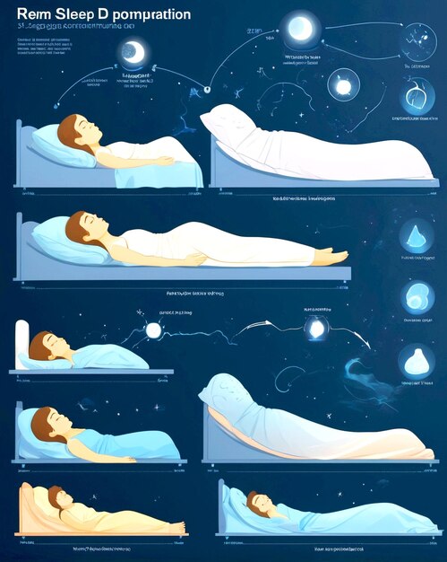 Photo a diagram showing the stages of sleep