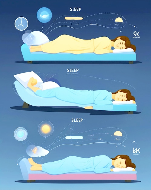 Photo a diagram showing the stages of sleep