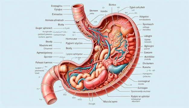 a diagram of a stomach showing the organs and organs