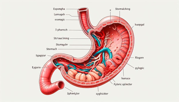 a diagram of a stomach showing the organs of the stomach