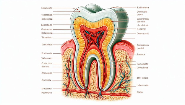 Photo a diagram of a tooth with the word tooth on it