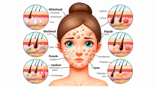 Photo a diagram of a womans face with the words  health care  on it