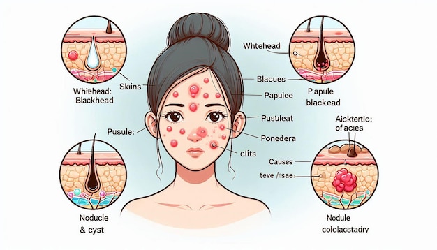 Photo a diagram of a womans face with the words  health care