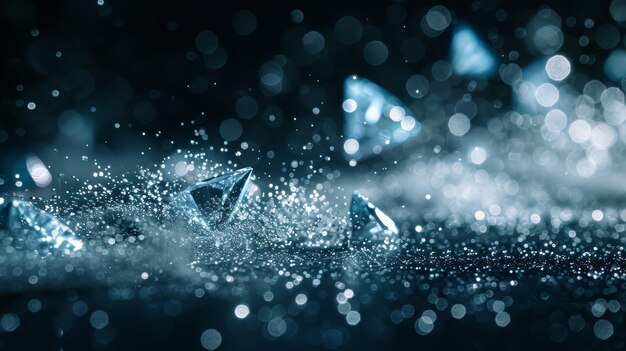 Diamond dust sparkling on a sleek surface