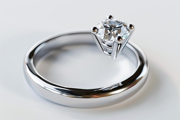 Photo diamond engagement ring on a white background