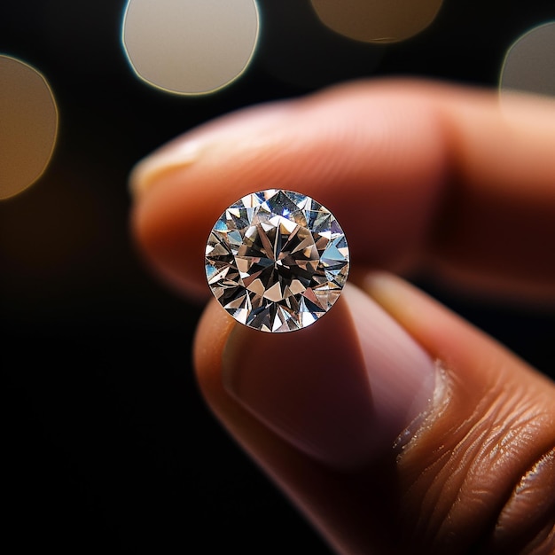 a diamond is being held in a hand with a bright light behind it