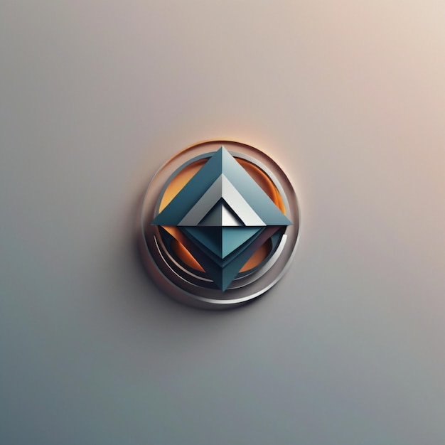 a diamond is on a white wall with a blue diamond on it