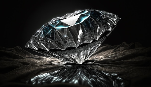 Diamond isolated on black photorealistic Generative AI