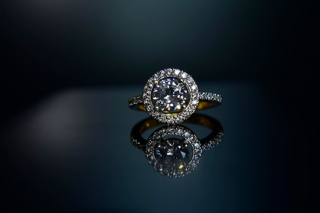 Diamond jewelry isolated macro