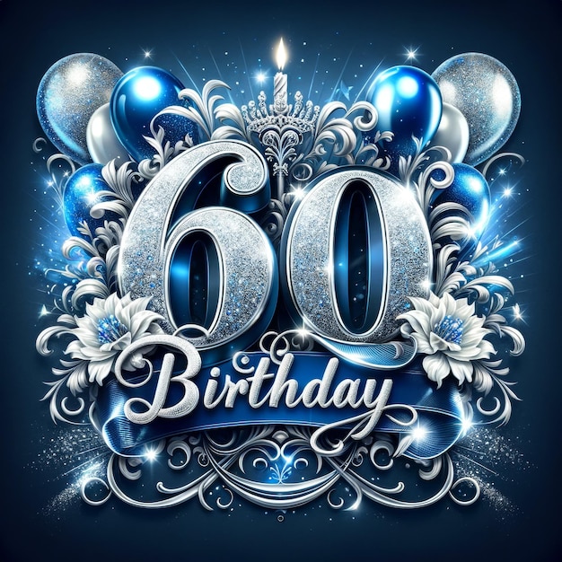 Diamond Jubilee 60th Birthday Regal Blue Design