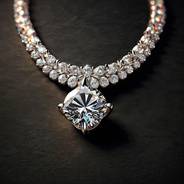 a diamond necklace with a diamond and diamond necklace