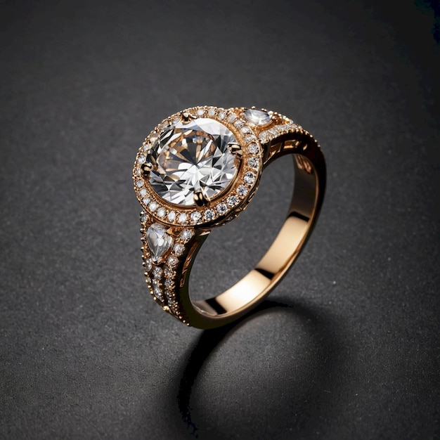 a diamond ring with a diamond and diamonds on it