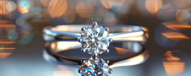 Photo a diamond ring with a diamond on it is shown