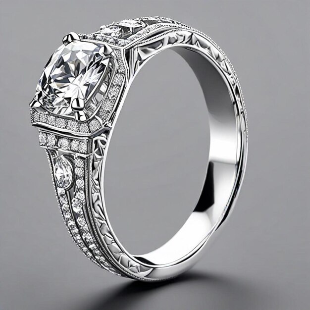 a diamond ring with a diamond on it