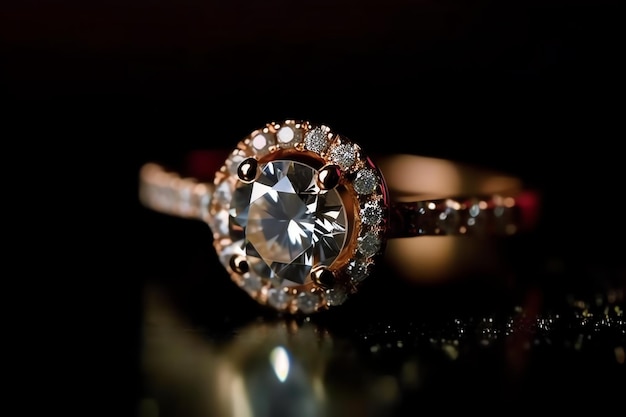 A diamond ring with a diamond on it