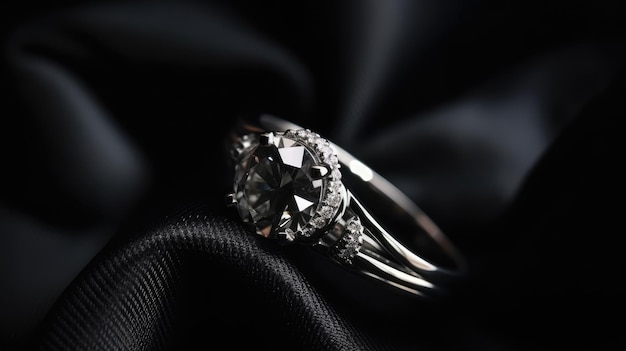 A diamond ring with a diamond on it