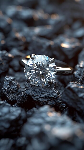 Photo a diamond ring with the word diamond on it