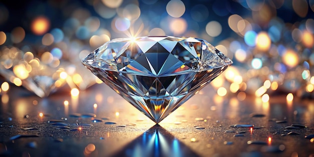 Diamond In Shiny Background 3d illustration Rendering