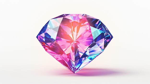 Diamond with colorful gradient on white background