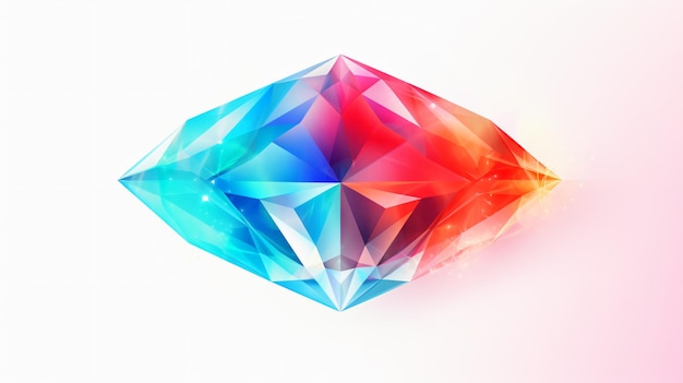 Diamond with colorful gradient on white background