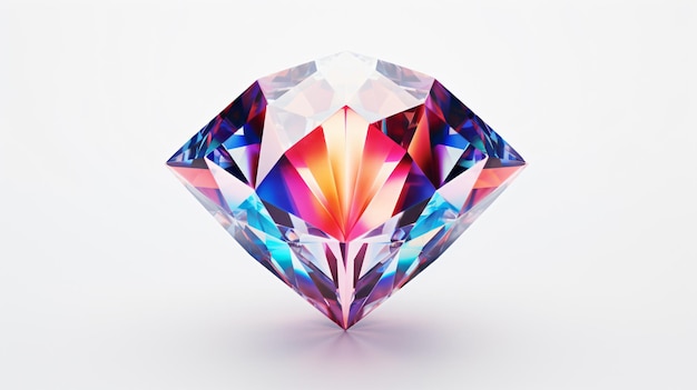 Diamond with colorful gradient on white background