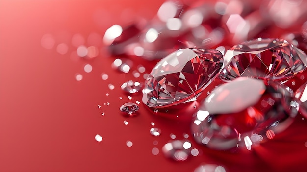 Diamonds on red background graphic resources