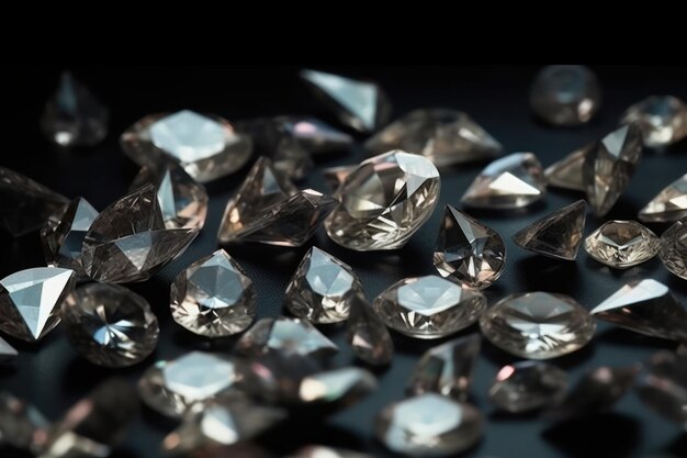 Diamonds Texture A HyperRealistic Flat Lay with Plenty of Copy Space Generative AI