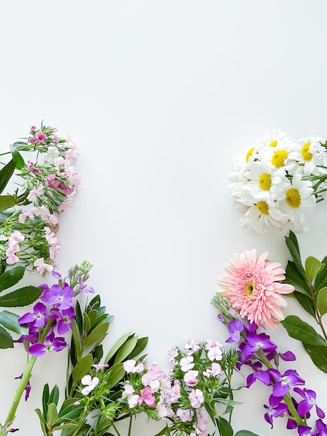 Dianthus gerbera chamomile laurel floral frame