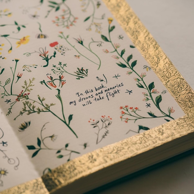 a diary with a page