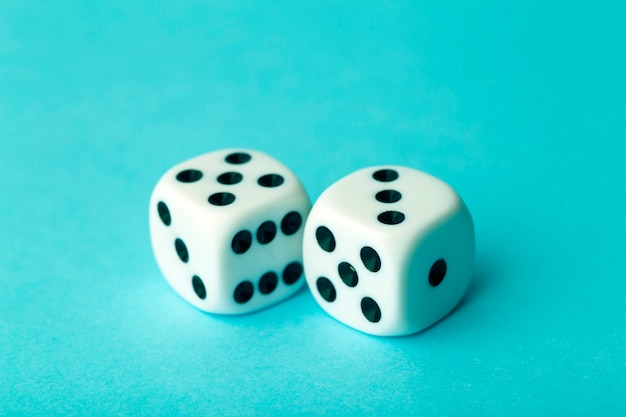 Dice on blue